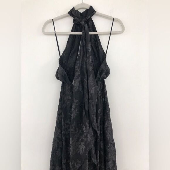 Michael Costello REVOLVE Luara Gown Romantic Floral Silk Maxi Sheer Black - Picture 11 of 15